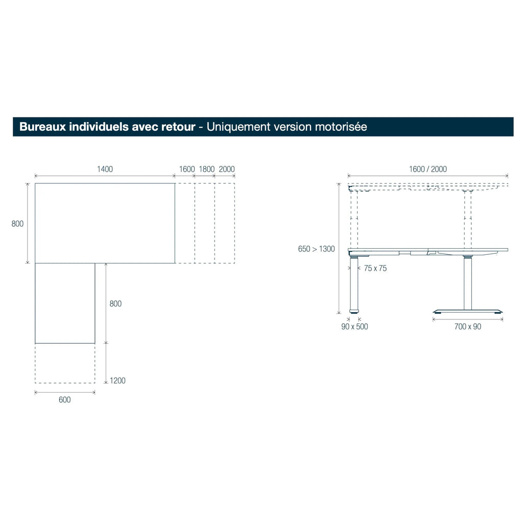 Bureau d'angle assis debout - Axel 2