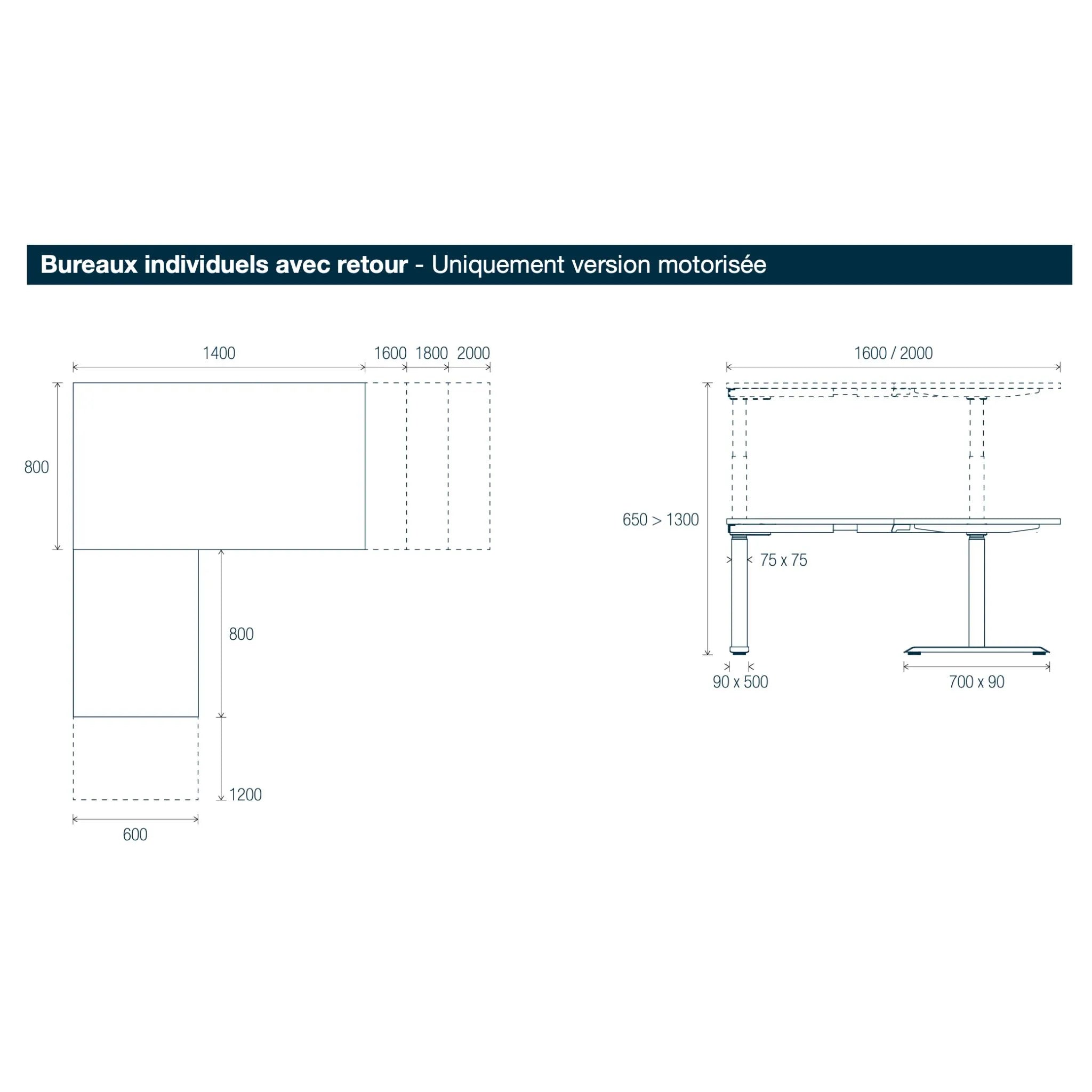 Bureau d'angle assis debout - Axel 2